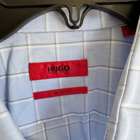 Men’s Blue Hugo Boss Squared Design Long Sleeve Formal Button Up Shirt - Picture 3 of 6